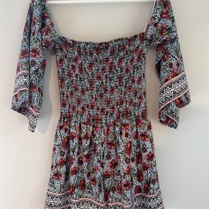 Altar'd State Floral Off-Shoulder Romper - Colorful and Floral Pattern